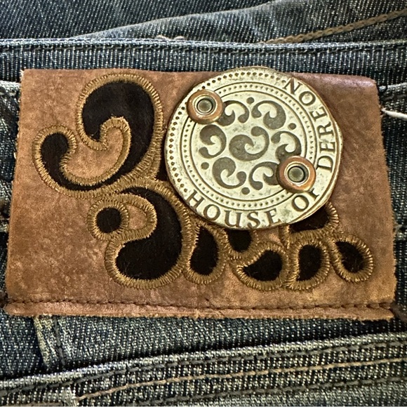 House of Dereon Women’s Y2K Vintage Wide Leg Jeans Blue Size 30/30 - Picture 7 of 12